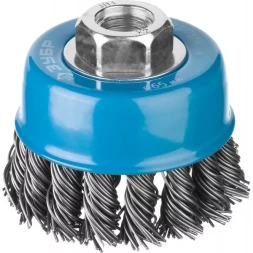ЗУБР "ПРОФЕССИОНАЛ". Щетка чашечная для УШМ, плетеные пучки стальной проволоки 0,8мм, 65ммхМ14 35277-065_z02