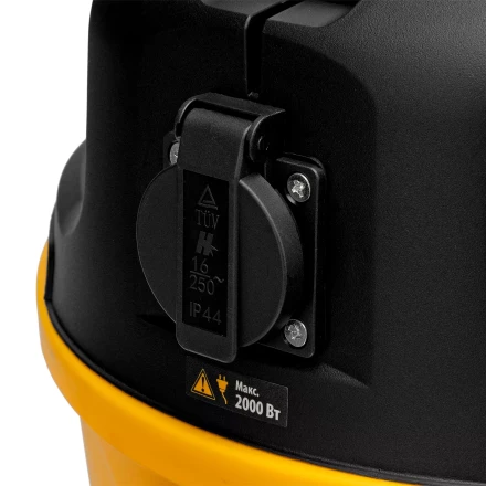 Пылесос строительный RVC20, 1400 Вт, бак 20 л, шланг 3 м, розетка с автосинхр. Denzel 28202 купить в Ижевске