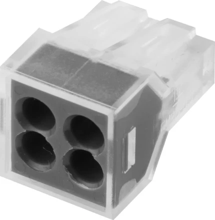 Клемма СВЕТОЗАР соединительная, 4-х проводная, 400В, 24А, 0,75-2,5мм2, 2шт 49170-4 купить в Ижевске