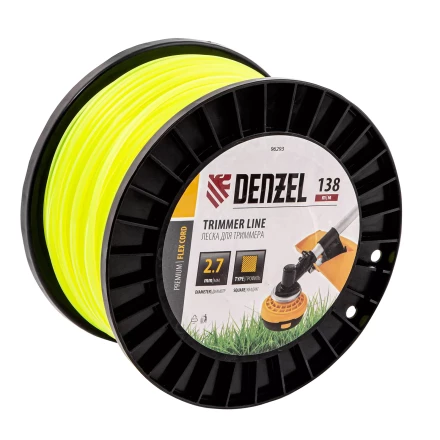 Леска для триммера квадрат Denzel, 2,7м х 138м, на DIN катушке FLEX CORD, 96293 купить в Ижевске