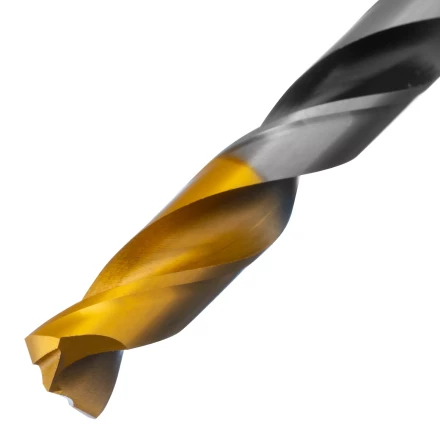Сверло спиральное по металлу Denzel 12 x 151мм, Р6М5, Golden Tip, многогранная заточка, 718287 купить в Ижевске