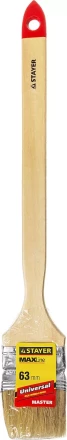 Кисть STAYER &quot;MASTER&quot; &quot;Универсал&quot; радиаторная для всех видов ЛКМ, светлая натурал щетина, деревянная ручка, 2,5&quot;/63мм 0112-63_z01 купить в Ижевске