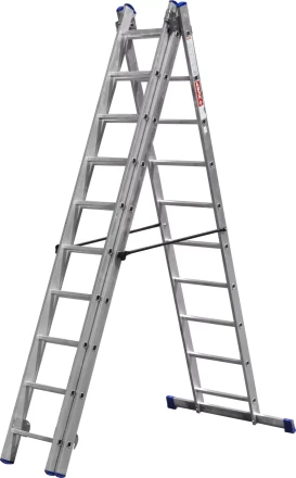 Лестница ЗУБР универсальная, трехсекционная со стабилизатором, 10 ступеней 38831-10 купить в Ижевске