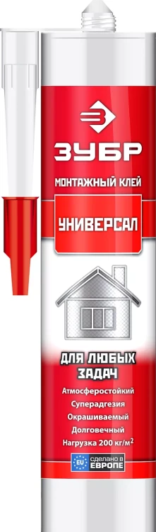 Универсальный монтажный клей ЗУБР ЭКСПЕРТ белый 300 мл 41331 купить в Ижевске