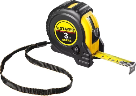Рулетка STAYER "PROFI" "MARS", обрезиненный корпус, утолщенное полотно, 3мх16мм 34131-03_z01 купить в Ижевске