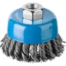 ЗУБР "ПРОФЕССИОНАЛ". Щетка чашечная для УШМ, плетеные пучки стальной проволоки 0,8мм, 80ммхМ14 35277-080_z02