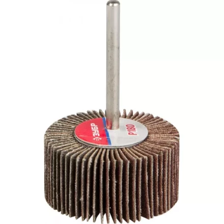 Круг шлифовальный ЗУБР &quot;МАСТЕР&quot; веерный лепестковый, на шпильке, тип КЛО, зерно-электрокорунд нормальный, P180, 15х30мм 36600-180 купить в Ижевске