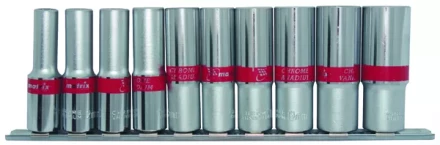 Набор удлиненных торцевых головок 3/8", 6-ти гр., CrV, 10шт., 8-19мм Matrix 13591 купить в Ижевске