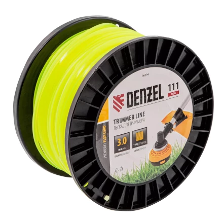 Леска для триммера квадрат Denzel, 3,0мм х 111м, на DIN катушке FLEX CORD, 96294 купить в Ижевске