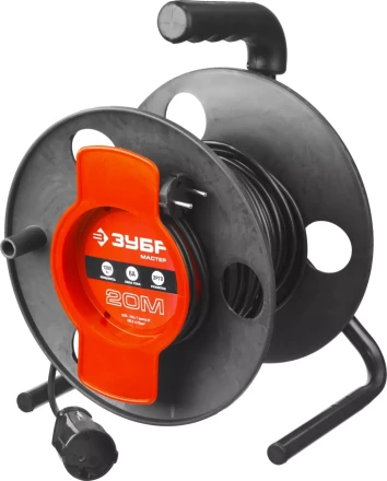 Удлинитель ЗУБР &quot;МАСТЕР&quot; на катушке, ПВС 2х0,75кв мм, 1 гнездо, макс мощн 1300Вт, 20м 55075-20 купить в Ижевске