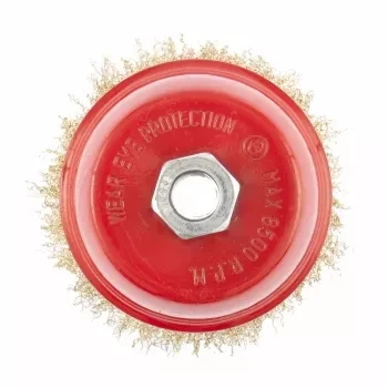 Щетка для УШМ 75 мм М14 чашка латунированная витая проволока MATRIX 74604 купить в Ижевске