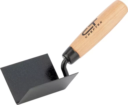 Кельма угловая, 80 х 60 х 60 мм, стальная, для внутренних углов, буковая ручка  СИБРТЕХ 86307 купить в Ижевске