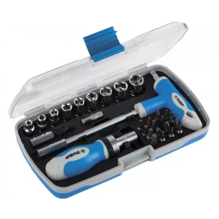 Набор ЗУБР Отвертка &quot;ЭКСПЕРТ&quot; реверс. с насадками, 2-хкомп.ручка,битодерж. с Т-образ.ручкой, в пласт. боксе, 29пред. 25285-H29 купить в Ижевске