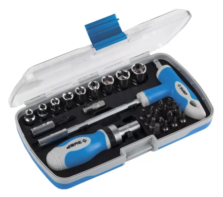 Набор ЗУБР Отвертка &quot;ЭКСПЕРТ&quot; реверс. с насадками, 2-хкомп.ручка,битодерж. с Т-образ.ручкой, в пласт. боксе, 29пред. 25285-H29 купить в Ижевске