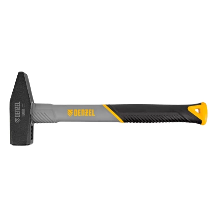 Молоток слесарный, 1000 г Denzel, кованый, фибергласовая рукоятка c TPR покрытием 10490 купить в Ижевске