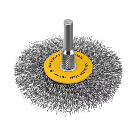 Набор щеток для дрели, 5 Плоских 25-38-50-63-75 мм, шпилька, нерж. вит. проволока Denzel 74495 купить в Ижевске