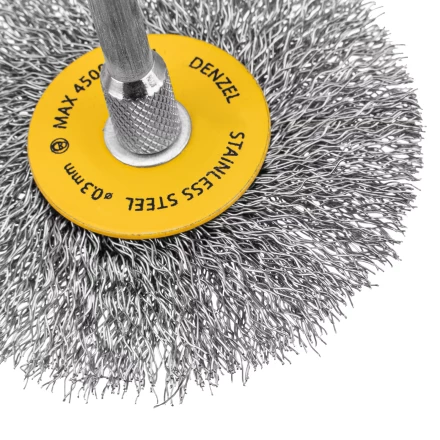 Набор щеток для дрели, 5 Плоских 25-38-50-63-75 мм, шпилька, нерж. вит. проволока Denzel 74495 купить в Ижевске