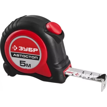 Рулетка ЗУБР "МАСТЕР", двухкомпонентный корпус, автостоп, 5м/25мм 34052-05-25 купить в Ижевске
