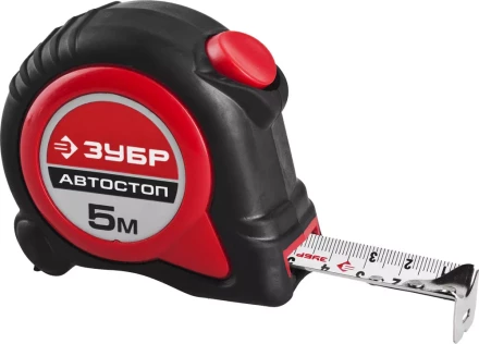 Рулетка ЗУБР "МАСТЕР", двухкомпонентный корпус, автостоп, 5м/25мм 34052-05-25 купить в Ижевске
