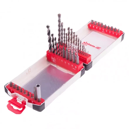 Набор сверл комбинированный сверла по металлу 1-6 мм бетону 4-8 мм дереву 3-8 мм биты 22 шт адаптер 44 предмета Pro Matrix 725644 купить в Ижевске