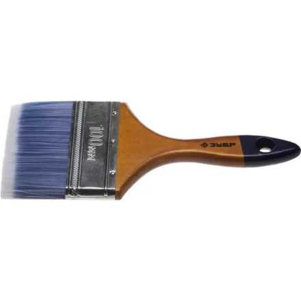 Кисть плоская  ЗУБР &quot;АКВА-МАСТЕР&quot;, искусственная щетина, деревянная ручка, 100мм 4-01007-100 купить в Ижевске