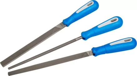 Набор ЗУБР: Напильники &quot;ПРОФЕССИОНАЛ&quot; с двухкомпонентной ручкой, плоский, трехгранный, круглый, №2, 200мм 16550-20-H3 купить в Ижевске