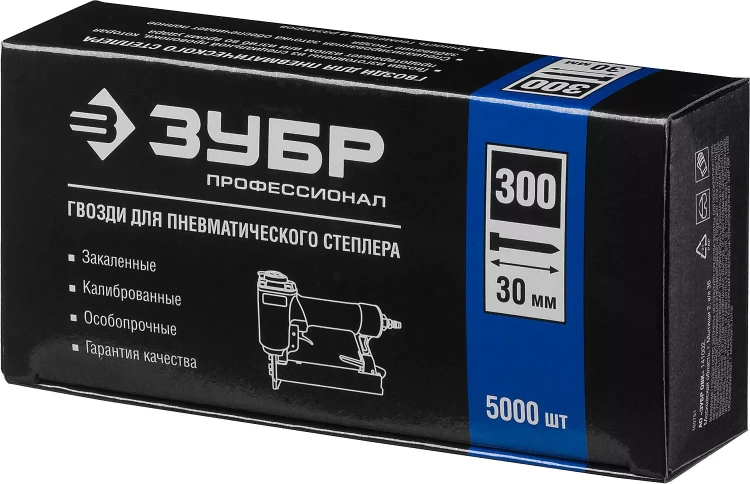 Гвозди тип 300, 30 мм, особотвердые, ЗУБР "ПРОФЕССИОНАЛ" 31830-30, 5000 шт 31830-30 купить в Ижевске
