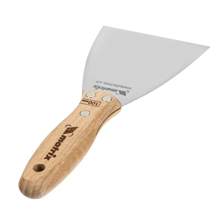 Шпательная лопатка из нержавеющей стали, 100 мм, буковая рукоятка, EFP Matrix 85617 купить в Ижевске