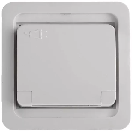 Розетка СВЕТОЗАР "ГАММА" одинарная с крышкой, с заземлением, цвет белый,16А/~250В SV-54110-W купить в Ижевске