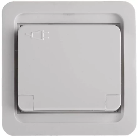 Розетка СВЕТОЗАР "ГАММА" одинарная с крышкой, с заземлением, цвет белый,16А/~250В SV-54110-W купить в Ижевске