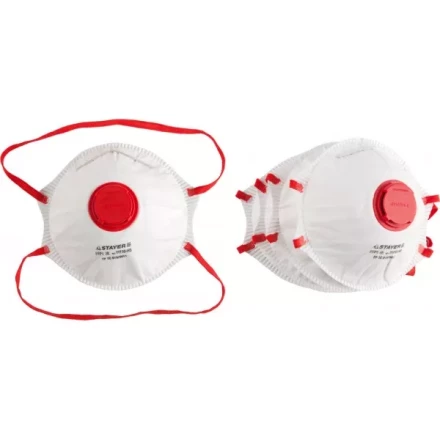 Полумаска фильтрующая STAYER &quot;PROFI&quot; коническая, с клапаном, многослойная, класс защиты FFP1, 5шт 11110-H5 купить в Ижевске