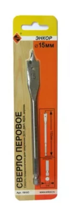 Сверло перовое по дереву  ф15х152мм 1/50/200 19103 купить в Ижевске