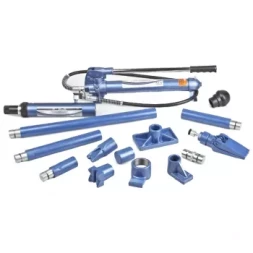 Растяжка гидравлическая 10 т набор из 16 предметов 7 сменных насадок в пластиковом кейсе Stels 51355