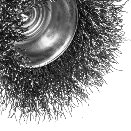 Щетка для дрели, 50 мм, Чашка, со шпилькой, нержавеющая витая проволока Denzel 744633 купить в Ижевске