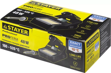 Паяльная станция STAYER &quot;PROFI&quot; цифровая с ЖК дисплеем, диапазон 160-520°C, шаг 10°C, 48Вт 55370 купить в Ижевске