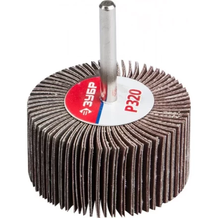 Круг шлифовальный ЗУБР &quot;МАСТЕР&quot; веерный лепестковый, на шпильке, тип КЛО, зерно-электрокорунд нормальный, P320, 30х60мм 36602-320 купить в Ижевске
