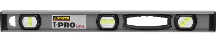Уровень STAYER "PROFESSIONAL" I-PROLevel, усилен рельс с ручками, утолщен особопрочн профиль, точность 1мм/м, 3 ампулы, 60см 3477-060 купить в Ижевске