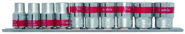 Набор универсальных торцевых головок 1/4", Spline, CrV, 10шт., 4-13мм Matrix 13599 купить в Ижевске