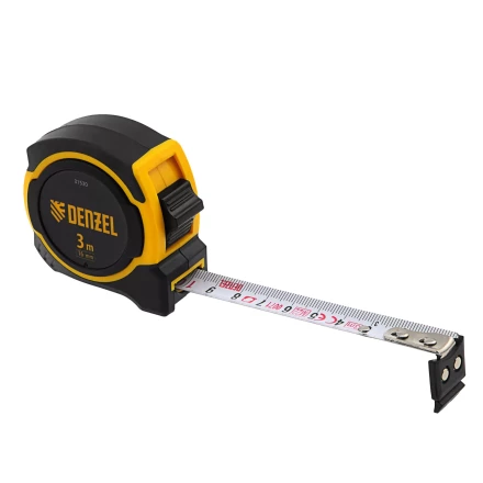 Рулетка Denzel 3м х 16мм, двухкомп. корпус, магнитный обрезиненный зацеп, 31530 купить в Ижевске