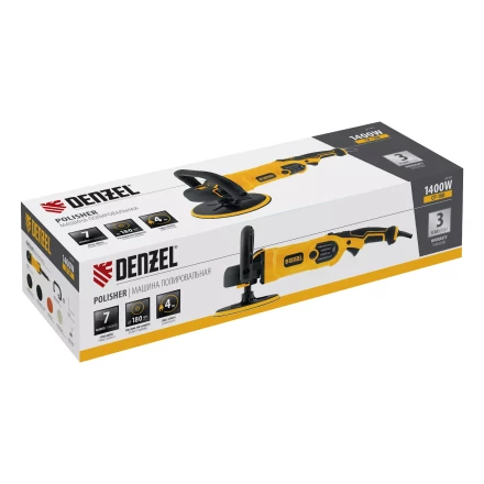 Машина полировальная Denzel CP-180, 1400 Вт, 180 мм, 0-3000 об/мин 27701 купить в Ижевске