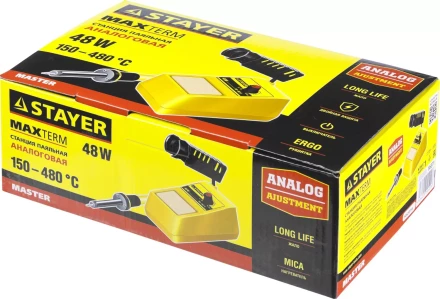 Паяльная станция аналоговая, STAYER &quot;MASTER&quot; 55371, диапазон 150-480°C, 48Вт 55371 купить в Ижевске