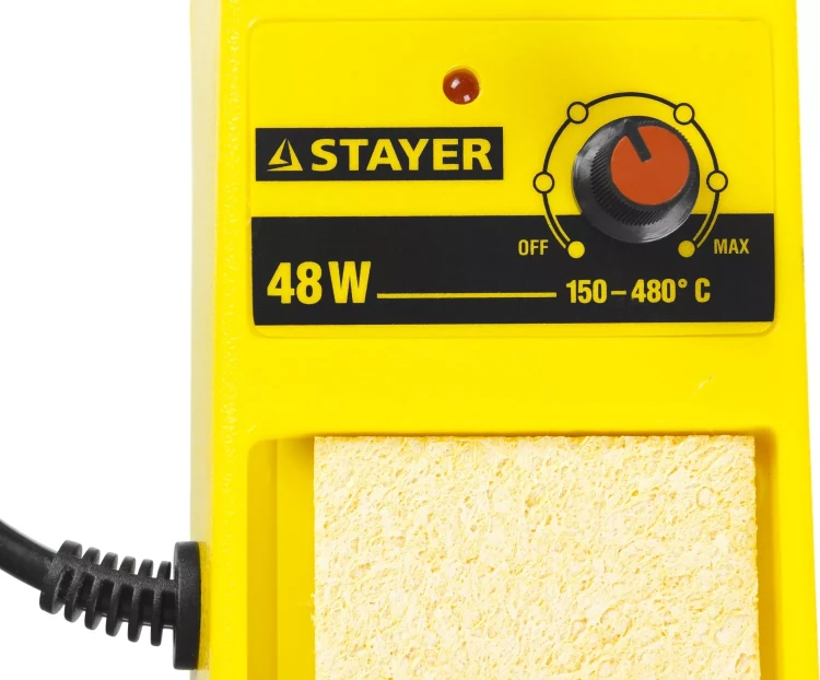 Паяльная станция аналоговая, STAYER "MASTER" 55371, диапазон 150-480°C, 48Вт 55371 купить в Ижевске
