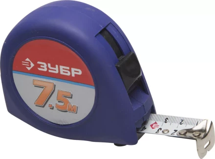 Рулетка ЗУБР "СТАНДАРТ", корпус с резиновым напылением, 7,5м/25мм 34016-8 купить в Ижевске