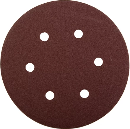Круг шлифовальный ЗУБР &quot;МАСТЕР&quot; универсальный, из абразивной бумаги на велкро основе, 6 отверстий, Р100, 150мм, 5шт 35566-150-100 купить в Ижевске