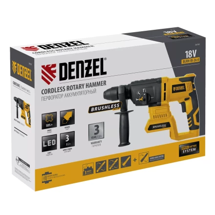Перфоратор аккумуляторный BLRH-IB-26-0 Li-Ion, 18 В Denzel 26702 купить в Ижевске