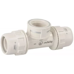 Тройник ЗУБР &quot;ШиреФит&quot; переходной &quot;штуцер с гайкой - внутренняя резьба - штуцер с гайкой&quot;, 26мм-3/4&quot;-26мм 51502-26-3/4-26