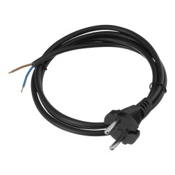 Шнур сетевой Denzel Energy Series, ПВС, 1,5 м, 2 x 1 мм, с неразборной вилкой, черный, 3 м, 37661 