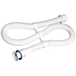 Сифон ЗУБР "МАСТЕР" гофрированный для моек и раковин с пластмассовым выпуском, 1,5м 51881-15