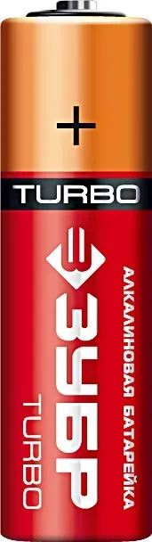 Батарейка Зубр "TURBO" щелочная (алкалиновая), тип AA, 1,5В, 4шт на карточке 59213-4C купить в Ижевске