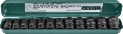 Набор головок торцевых ударных 3/8"DR 8-19мм  Jonnesway S03A3112S 12предметов 48505